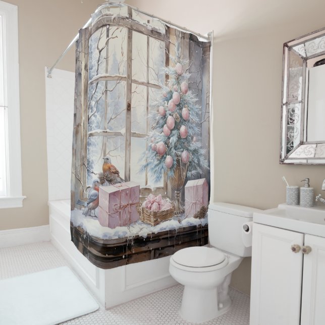 Watercolor Pink Shabby Chic Christmas  (In Situ)