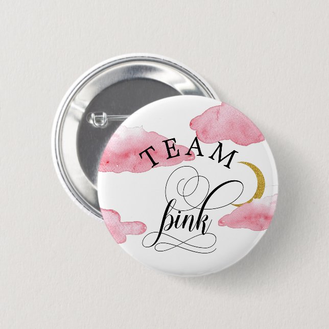 Watercolor Pink Team Pink Button (Front & Back)