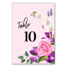 Watercolor Pink Violet Floral Modern Script