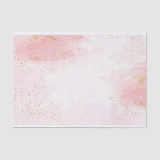 Watercolor pink & white with Gold splash Tissue Paper