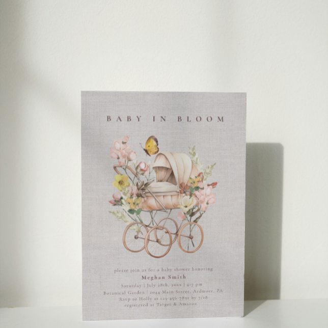 Watercolor Pink Wildflower Baby Shower  Invitation (Creator Uploaded)