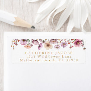 Watercolor Pink Wildflower Baby Shower Label – Dus