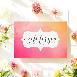 Watercolor Pink Yellow Salon Gift Certificate