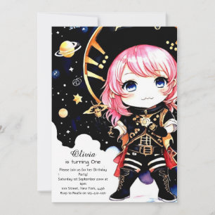 Watercolor Pirate Birthday Invitation