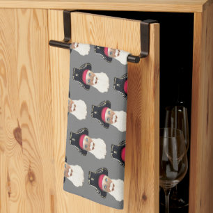 Watercolor Pirate Self Portrait Kitchen Towel