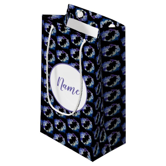 Watercolor Pisces Sign   Drawing Small Gift Bag (Front Angled)