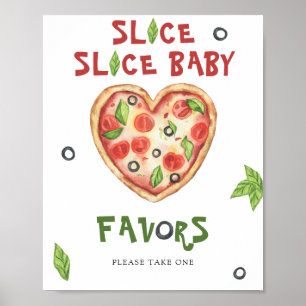 Watercolor pizza baby shower Favours Poster