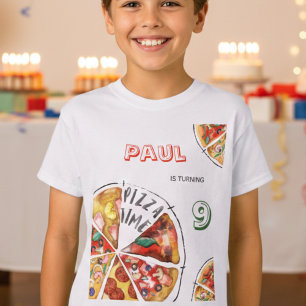 Watercolor pizza party birthday T-Shirt