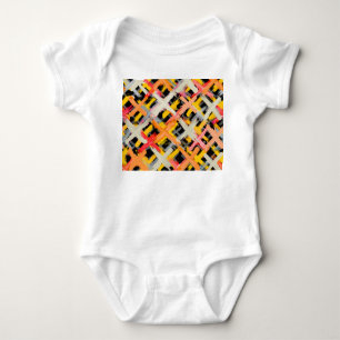 Watercolor plaid, bold, colourful, diagonal. baby bodysuit
