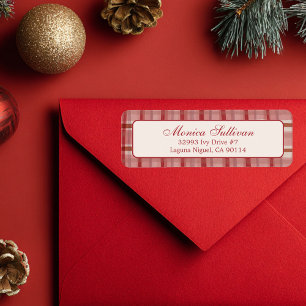 Watercolor Plaid Christmas CUSTOM Return Address