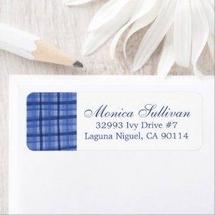 Watercolor Plaid Holiday CUSTOM Return Address