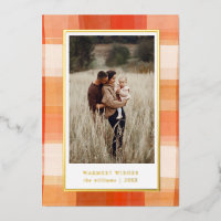 Watercolor Plaid | Red Orange Cream Photo