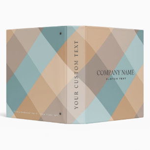 Watercolor Plaid Teal Brown Tan Aqua Binder