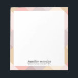 Watercolor Plaid warm palette monogram Notepad<br><div class="desc">Elegant personalized notepad with plaid themed watercolor border in summer warm palette of pink,  grey,  mauve,  yellow and cream colour,  Perfetct  to tuck into gifts or package for online orders, 
Write a personal note for a professional look.</div>