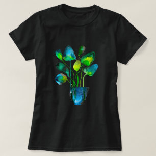 Watercolor plant art green and blue abstract T-Shirt