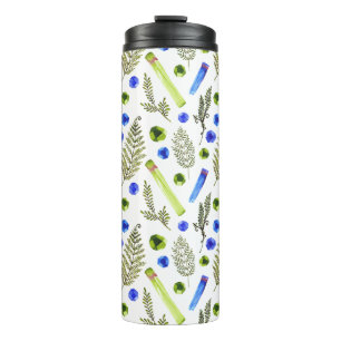 Watercolor Plant Crystal Stone Thermal Tumbler
