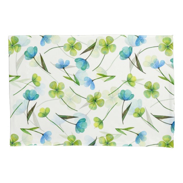 Watercolor Plants: Floral Seamless Pattern. Pillowcase (Front)