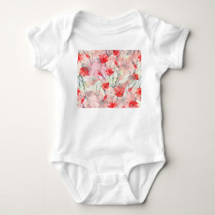 Watercolor Plants Herbs Flowers Pattern Baby Bodysuit