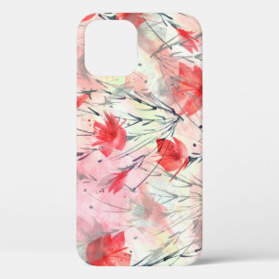 Watercolor Plants Herbs Flowers Pattern iPhone 12 Case