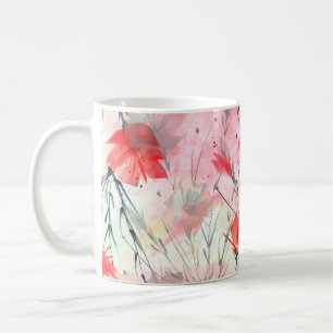 Watercolor Plants Herbs Flowers Pattern Coffee Mug