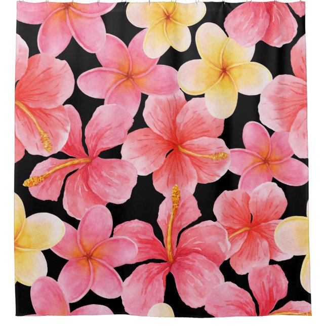 Watercolor Plumeria Hibiscus Flowers Pattern (Front)