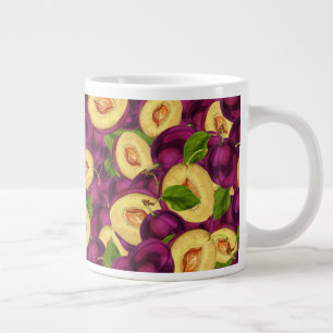 Watercolor Plums Large Coffee Mug