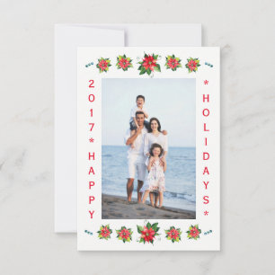 Watercolor Poinsettia - 3x5 Holiday Card