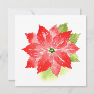 Watercolor Poinsettia Card