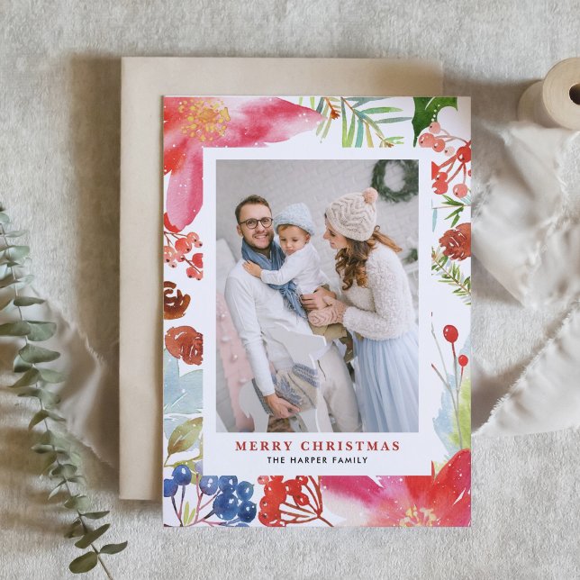 Watercolor Poinsettias | Floral Holiday Photo (Creator Uploaded)