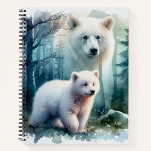 Watercolor Polar Bears Notebook
