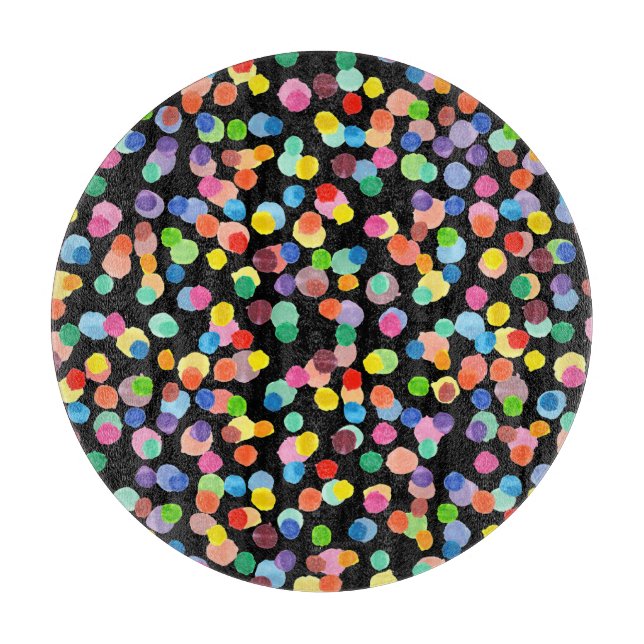 Watercolor Polka Dot, Easter Background. Cutting Board (Front)