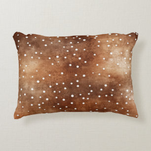 Watercolor Polka Dot in Coffee Brown and White (2) Accent Pillow