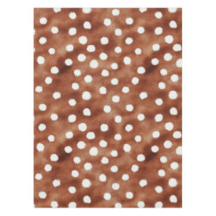 Watercolor Polka Dot in Coffee Brown and White Tablecloth