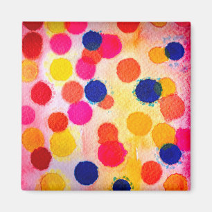 Watercolor polka dots cute circles magnet