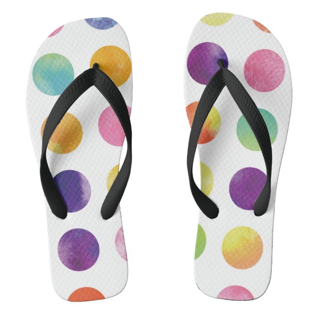 Watercolor polka dots flip flops (Footbed)