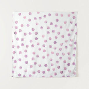 Watercolor polka dots, pink geometric background. tapestry