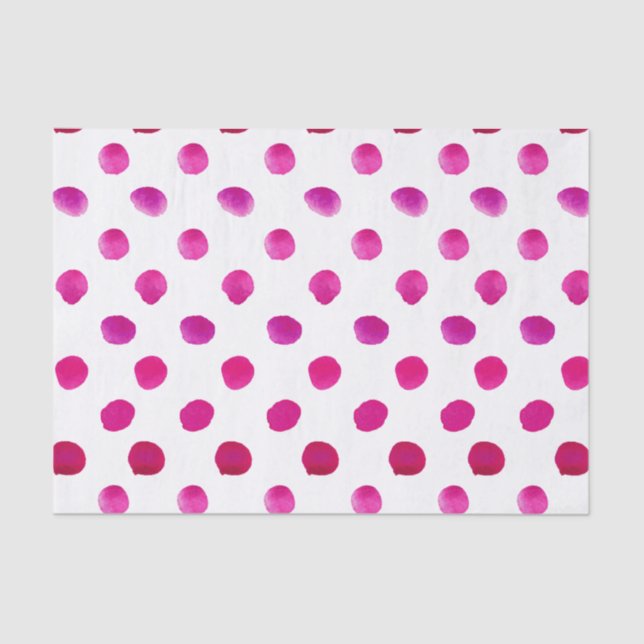 Watercolor polka dots pink tissue paper (Front)