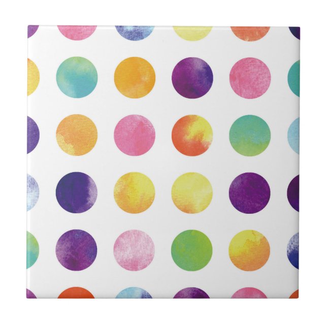 Watercolor polka dots tile (Front)