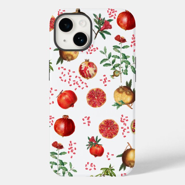 Watercolor Pomegranate Mediterranean Fruit Pattern Case-Mate iPhone Case (Back)