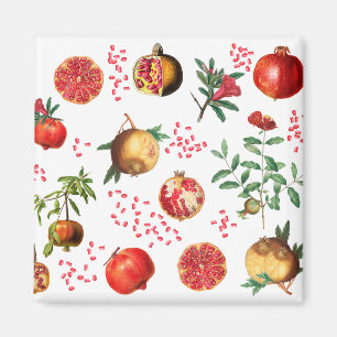 Watercolor Pomegranate Mediterranean Fruit Pattern Magnet