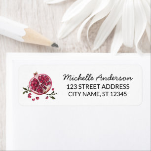 Watercolor Pomegranate Return Address