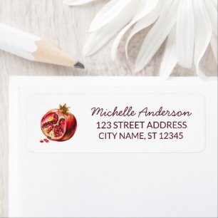 Watercolor Pomegranate Return Address