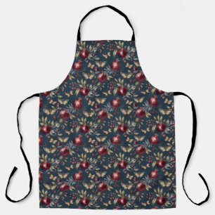 Watercolor Pomegranates & Olive Branches – Autumn Apron