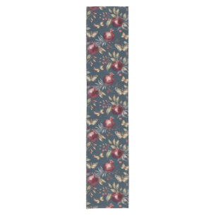 Watercolor Pomegranates & Olive Branches – Autumn Short Table Runner