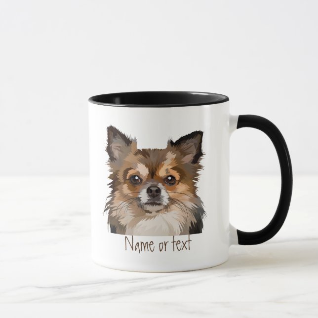Watercolor Pomeranian / Chihuahua Dog Pet Custom  Mug (Right)