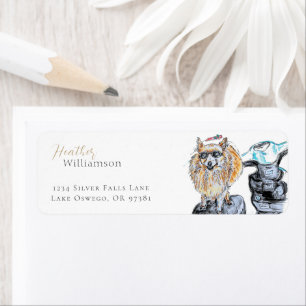 Watercolor Pomeranian Dog Christmas