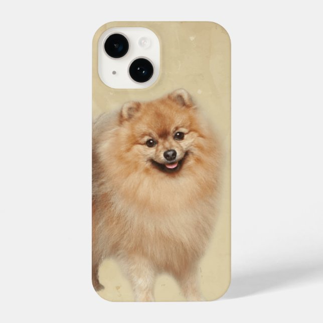 Watercolor Pomeranian Pet Animal Nature Art iPhone Case (Back)