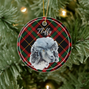 Watercolor Poodle Personalized Christmas Ceramic O Ornament