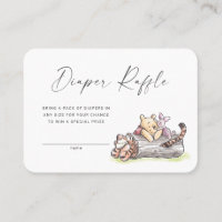 Watercolor Pooh & Pals Diaper Raffle Insert Card