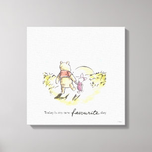 Watercolor Pooh & Piglet Canvas Print